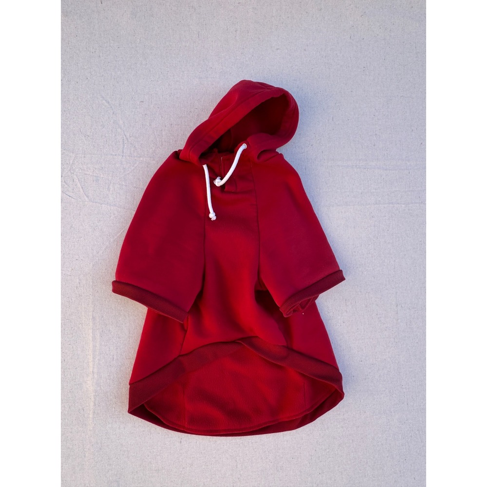 Pets Tale Red Dog Hoodie Sweatshirt with Kangaroo Pocket and Drawstring Hood - Picture 2 of 4